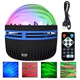 2-In-1-Nordlicht- Und Meereswellenprojektor | 7 Lichteffekte Sternenlicht Projektor | LED Nordlicht Lampe Sternenhimmel Projektor | Wasserwellen Sternenlicht Projektor mit Fernbedienung Pasado