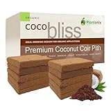 Coco Bliss - Premium Kokosfaser Pith mit niedrigem EC und pH-Wert – 100% organischer und OMRI-gelisteter Blumenerde Substrat für Pflanzen, Samen und Gärten (250 Gramm, 10 Blöcke)