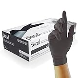 UNIGLOVES Black Pearl Nitril-Untersuchungshandschuhe - vielseitig einsetzbar, puderfreie und latexfreie Einweghandschuhe - Box mit 100 Handschuhen, Schwarz, Mittel (GP0033)