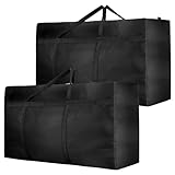 Dntorx 2 Stück 180L Extra Große Aufbewahrungstasche, Oxford Heavy-Duty Umzugstaschen mit Reißverschlüssen Handgriff, Wasserdichte Tragetasche für Umzug Bettdecken Kleidung Bettwäsche Aufbewahrung