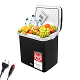 TZS First Austria elektrische Kühlbox 32 Liter | 12 Volt & 230 Volt Anschluss | mit 12-V-Stecker fürs Auto | für Camping, Festivals & Reisen | mit Kühl- und Warmhaltefunktion | schwarz