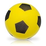 alldoro 63103 Schaumstoffball Gelb, Ø 20 cm, extra weicher Softball, Fußball für Kinder ab 0 Jahren, leise & leicht, Ball für Indoor & Outdoor
