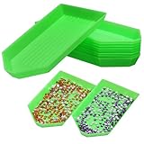 POPETPOP Perlensortiertabletts 50 Stück Strasssteinbrett aus Kunststoff in Grün für Kreuzstich und Selbstgemacht Schmuckprojekte Robuste Aufbewahrungsplatten