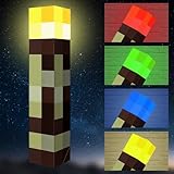 HOTUT Wall Fackel Nachtlicht 28cm, 4 Farben Fackel Lampe, Leuchtende Wandlampe Nachtlampe, Hand/Wandhalterung USB Wiederaufladbar für Nachttischlampe, Wohnzimmer, Schlafzimmer, Spielzimmer