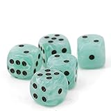 W6 Würfel Maro Jade/schwarz – Made in Germany – PMMA – 16 mm – Set à 5 Stück für Brettspiele, RPG & Sammler