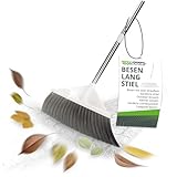 ToolSpace Besen mit Stiel Straßenbesen 44 cm Außen/Innen Handbesen mit 120cm Langem Stahl Stiel Teleskopstiel Draußen Gartenbesen Dicke Dichte Borsten Kehrbesen für Haushalt Terrasse Garage Lobby Hof