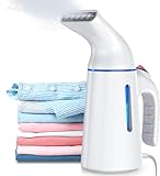 Blesgam Steamer Dampfglätter, 40S Fast Wrinkle Remover Steamer, 120ML Reisebügeleisen Wassertank Reise Dampfglätter, Dampfbürste für Kleidung Dampfbügeleisen Hemdenbügler,GY169, Weiß