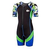 BECO-Sealife Neoprenanzug Kinder kurz, wärmender Schwimmanzug Kinder aus 2 mm SCR-Neopren, Neopren Shorty Kinder mit UPF 50+, UV-Neoprenanzug für Jungen & Mädchen – in Blau, Größe: 116