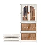 RMAN Kleiderschrank 3er Set Aufbewahrungsschrank Faltbar Aufbewahrungsbox mit Kleiderstange PP-Kunststoff für Schlafzimmer Ankleidezimmer Kleidung