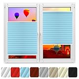 115x140cm Plissee Dachfenster Lampenschirm Falteneffekt ohne Bohren Rollos für Fenster & Schlafzimmer Polyester Einfache Montage Blau