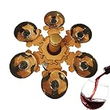 Tisch-Weingläserhalter, Weinflaschenhalter für Weihnachten – Weinglashalter aus Holz in Form einer Schneeflocke | Glatter Weinhalter und Weinglashalter, Weinglashalter, Organizer