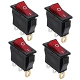 VILLFUL 4 Stück Kippschalter für Elektrokocher und Elektrische Pfannen Hochleistungs toggle schalter aus Kunststoff und Kupfer Einfacher Einbau Ersatzknopf für Herd und Backofen Robust