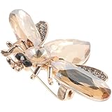 Abaodam Bienenbrosche Damen Strass Insekten Anstecknadel Retro Modeschmuck Klein Leicht Kristallverziert für Party Business Abschlussball