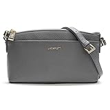 Lazarotti Bologna Leder Umhängetasche Damen | verstellbarer Schultergurt | mittelgroße Crossbody Bag | Schultertasche 24 cm