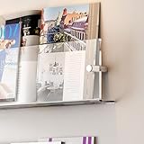 3er-Pack Zeitschriftenhalter aus Acryl, 15,7–39,3 Zoll Verstellbarer Prospektständer, stilvoller Hängeregistratur-Organizer für Büro, Wohnzimmer und Wartezimmer (transparent, 60 cm)