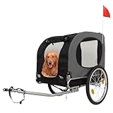 Großer Hundeanhänger für Hunde, 40 kg Kapazität, Fahrradträger für Haustiere, Oxford-Stoff, faltbar, Universalbefestigung, faltbares Design, rutschfeste Matte und Sicherheitsfahne