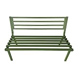 Zendea Bank für den Außenbereich – Gartenbank aus grün lackiertem Stahl – Möbel für Terrasse im Freien – modernes und robustes Design – Bank Montecarlo grün 127 x 61 x 80 cm