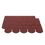 Bitumen Dachschindeln Schindeln Bitumendachschindeln wetterfest vielseitig einsetzbar für Gartenhaus Carport und mehr Alternative zu Metall-Dachplatten 21 Stück 3 m² Rot