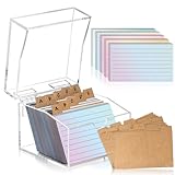 Karteikarten boxen A8 Farbig 8,5x8,5x7,5 cm Lernkarten Karteikasten Vokabelkarten Karteikarten Mit Box nkl 300 Karteikarten Bunt 10 Register Karteikarten Box Für Unterwegs Lernen Notizen Schulsachen