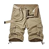 Sommer-Shorts, lässig, locker, Strand, atmungsaktiv, leicht, elastische Taille, mehrere Taschen, Sport-Shorts, einfarbig, Outdoor, Herren, Arbeit, Cargo-Shorts, Laufen, Joggen, Training, Fitness, a