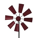 Jimtuze Windmühle aus Schmiedeeisen, Metall, Windrad für den Außenbereich, Metall, Windspiel, Hinterhof, Gartendekoration, Wetterfahne