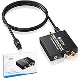 eSynic DA Wandler Digital zu Analog Konverter Audio Adapter Toslink Adapter Koaxial Adapter Optisch Cinch RCA L/R 3,5 mm mit Optischem Kabel für PS3 PS4 HDTV Blue Ray DVD Sky