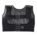 Generisch Damen-Brea-Mash-Bruststraffung, X-förmiger Verschönerungs-Rückenkorsett, Brust- und Rückenhaltungskorrektur, Frontschnallen-BH (Black, S)