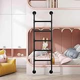 Etagen-Ausstiegsleiter aus Schmiedeeisen zur Wandmontage, Kellerfensterleiter, Kletterleiter für drinnen und draußen, Mehrzweck-Dachboden-Anlegeleiter – Tragkraft 150 kg – Schwarz (180 cm)