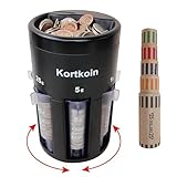 Kortkoin Automatische Münzsortiermaschine 5-in-1-Münzzähler mit Münzhüllen, sortieren Sie Ihr Ersatzgeld in Münzbank & Münzglas schnell, einfach zu bedienen zu Hause, im Büro & im Geschäft, große