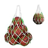 Pumuky Ballnetz, 2 Stück, Tasche aus Nylon, wiederverwendbar, mit Kordelzug, für Basketball, Fußball und Volleyball (grün)