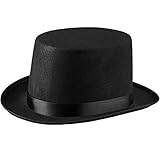 dressforfun 303997 Zylinder Hut für Erwachsene, klassischer Zylinderhut mit Satinband, Hutgröße 56, schwarz, ideal für Zauberer, Steampunk, Gentlemen, Karneval, Fasching