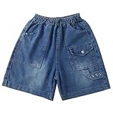Modische Mädchen Jeans-Shorts für den Sommer lässige Kinderhose mittlere Länge Arbeitskleidung Stil Bequeme Baumwollhose für Teenager Mädchen Jungen sommerliche Freizeitmode für Kinder ab 5 bis 14