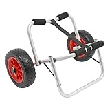 WOQLIBE Kajakwagen, Kayak Trolley mit 10 Zoll Große Räder, Aluminiumlegierung Kanuwagen Surfwagen für Boote Kanu oder Kajak, Bis 80 kg, inkl. Spannriemen