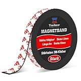 Thaibear Magnetband selbstklebend stark, Magnetklebeband mit starkem 3M-Kleber (15 mm x 4 m lang)- magnetstreifen selbstklebend stark Perfekt für DIY, Kunstprojekte, Whiteboards