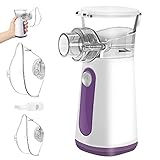 Inhalationsgerät Tragbar,Inhalator Vernebler Geräuscharmes Mesh Nebulizer Inhaliergerät Set mit Mundstück und Maske für Kinder Baby und Erwachsene bei Erkältungen Atemwegserkrankungen
