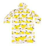 FOMIYES Gelber Tragbarer Regenmantel mit Lemon Print Wasserdichter Poncho Eva für Erwachsene für Outdoor Aktivitäten Reisen Freizeit