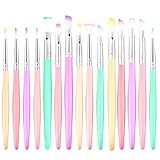 Kunst-Pinsel-Set, Bunte Pinsel, Verschiedene Größen für Künstler, Erwachsene, Kinder, Malerei Pinsel Set, Malerei Pinsel, Kunst Pinsel Pinsel für Aquarell, Öl, Gesicht, 15 Count