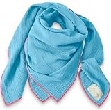 Salt & Sand Musselin Tuch Damen türkis mit pink
