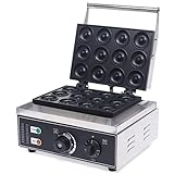 12pcs Commercial Electric Donut Maker Machine，Doughnut Maker Doughnut Maker Donutmaker，1500W Mini Donutmaschine aus Edelstahl