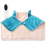 Souvik Gewichtetes Heizkissen, Wärmekissen Heizdecke für Nacken Schultern, Elektrisches Wärmecape mit 10 Temperaturstufen, 3-Timer, für Frauen Männer, 1.1KG, Maschinenwaschbar