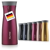 Blumtal Thermobecher 380 ml - Kaffeebecher to go aus Edelstahl - auslaufsicherer Isolierbecher kalt/heiß - Coffee Mug + 360° Trinköffnung - Thermobecher Kaffee to go + Quick-Press-Verschluss - Pink