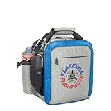 Pilot-Flugtasche – kompakte Luftfahrt-Headset- und iPad-/Tablet-Tasche mit mehreren Taschen, Schultergurt, Wabenmuster aus Nylon (Grau/Blau)