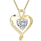 LAVUMO Herzkette 925 Silber Rosegold Gold Damen Halskette - Herz änhänger Silber Kette Damen Schmuck Geschenk für Frau Frauen MaMa Freundin an Geburtstags Weihnachten