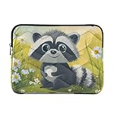 Laptop Sleeve Case 15-16 Zoll Leichte Laptoptasche Aktentasche Robust Waschbär Reise Laptop Tasche Handtasche für Arbeit Reise