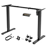 Claiks Höhenverstellbarer Schreibtisch Gestell mit Rollen, Tischgestell Höhenverstellbar mit 3 Memory-Funktion, Schreibtisch Gestell mit Starken Motor,Schwarz