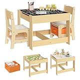 WOLTU 3tlg. Kindersitzgruppe Kindertisch mit 2 Stühlen Sitzgruppe mit Stauraum für Kinder Vorschüler Kindermöbel