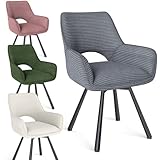 WAFTING esszimmerstühle 4er Set Drehbar,Armlehnstuhl mit Metallbeinen,geeignet als Stühle Esszimmer,Samt Stuhl,Küchenstühle,Wohnzimmerstuhl,Polsterstuhl mit Samtigem Gefühl,Mischfarben