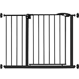 KIDIZ® Türschutzgitter Absperrgitter Treppengitter Kindergitter | Gitter Haustier | ohne Bohren | beidseitig schwenkbar, Farbe: Schwarz, Größe: 102-115 cm