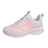 YANFJHV Damenschuhe Ethnische Freizeitschuhe Sommermode Hohl Atmungsaktiv Flacher Absatz Weiche Sohle Freizeitschuhe Handball Schuhe Damen (Rose Gold, 38)