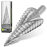 Pinava® Stufenbohrer HSS Cobalt Pro [Extra Scharf & Robust] Profi Kegelbohrer für Edelstahl, Metall, Holz, Kunststoff - Blech-Schälbohrer mit tiefer Doppelspirale - 10mm Schaft Ø4-32mm Lochbohrer